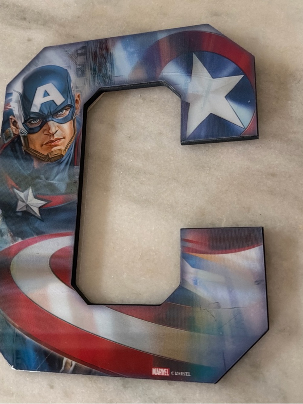 Marvel Captain America Letter C Wall Art - Red Blue White - Picture 2 of 5